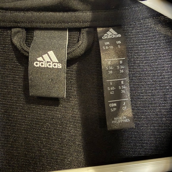 Adidas Men's Black Windbreaker with White Stripes - Picture 3 of 4